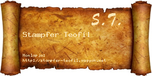 Stampfer Teofil névjegykártya